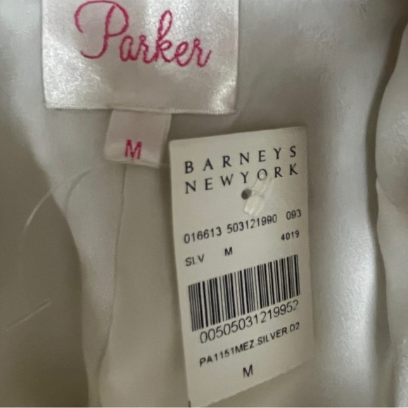 NWT PARKER Ivy Off-White Silver Beaded Mini Dress - Picture 9 of 11